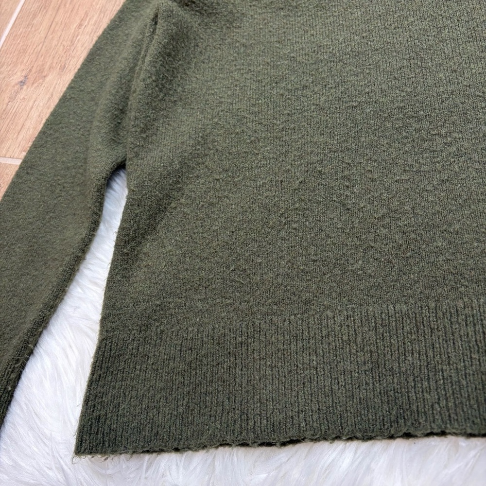 J.Crew Olive Green V-Back Sweater with Velvet Tie - Picture 4 of 11